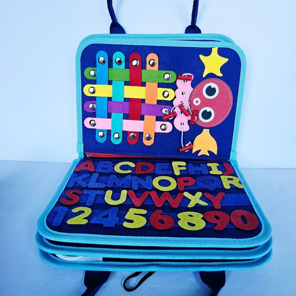 Toddler Esjay Busy Board Sensory Montessori Learning Toy Dinosaur Travel Bag
